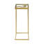 Metal side table with transparent glass top