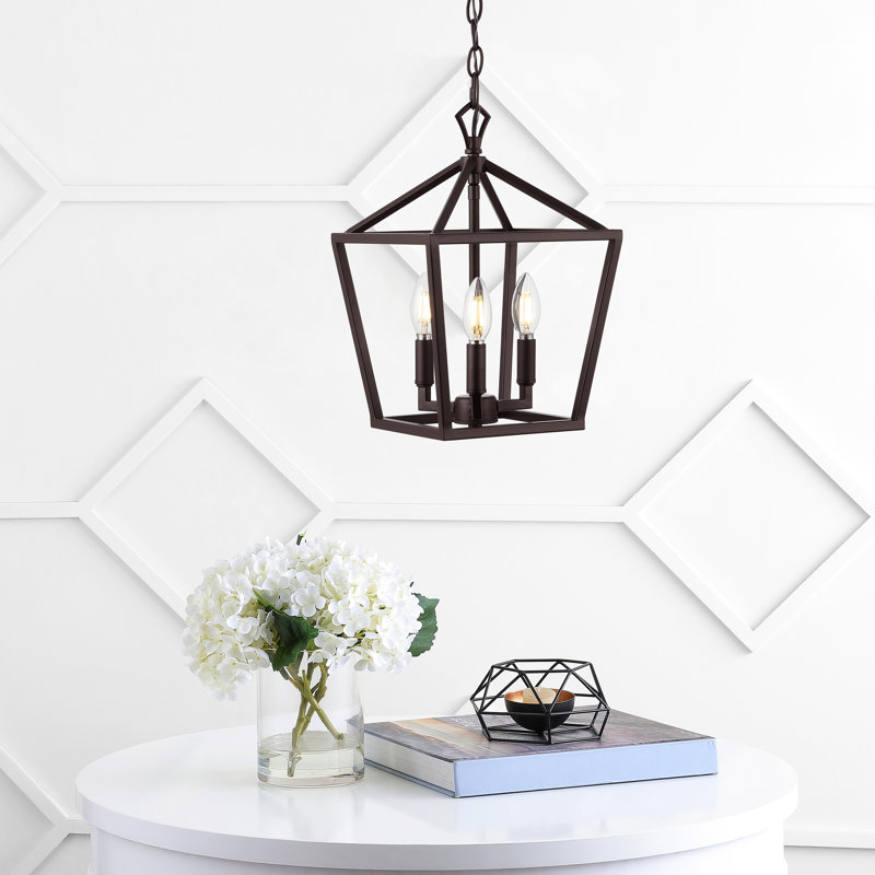 Lustre géométrique à 3 lumières Kay, Bronze huilé