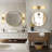 2 - Light Solid Brass Wall Mounted Sconce With Alabaster Shade (Bulbs Included)