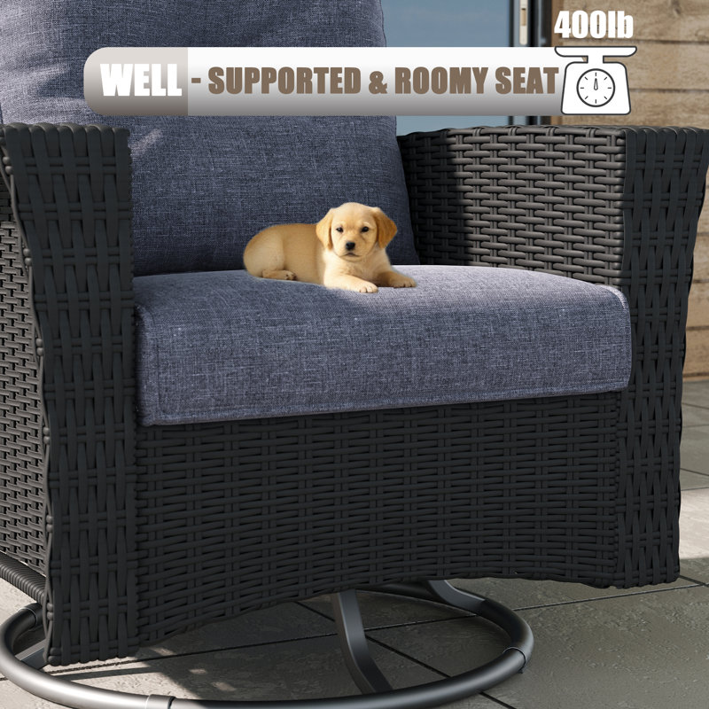 Metal Outdoor Chair, Navy, Black