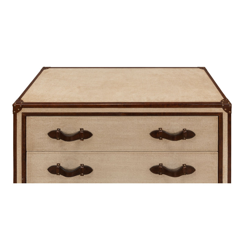 French Art Deco 3 - Drawer Solid Wood Nightstand