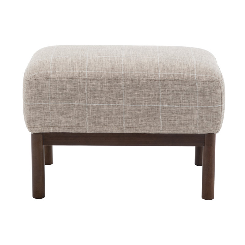 Kreindler Upholstered Ottoman, Brown Polyester