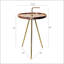 Table d'appoint en bois d'acacia avec pieds en acier à trépied, design moderne Mid-Century, durable et élégant pour tout espace de vie
