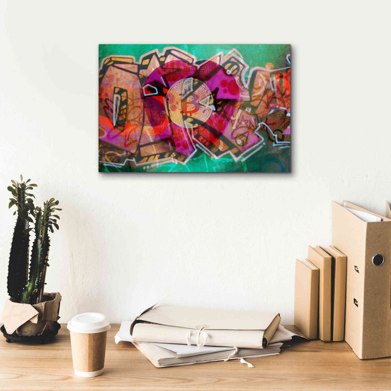 «I Love Bitcoin Graffiti 2» par Irena Orlov, impression sur toile giclée sur toile, H 12 po x l 18 po x P 0,75 po