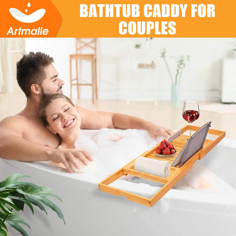 Plateau de bain en bambou extensible Style 01