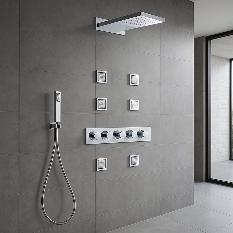 Ensemble de douche mural multi-fonctions avec douchette Oceane