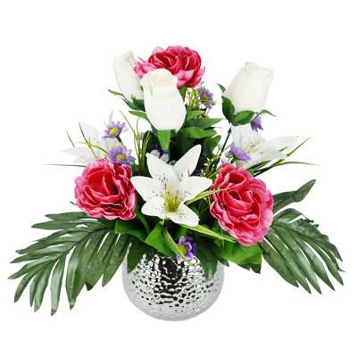 Arrangement Rosen und Lilie im Topf