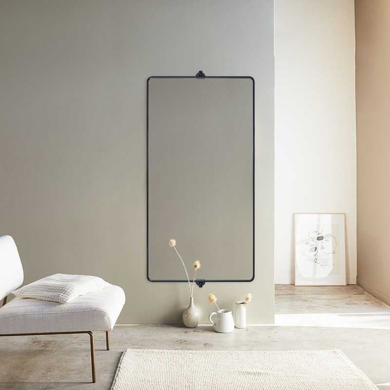 Miroir mural de salle de bain Woodvale, Noir mat, 28 po x 54 po