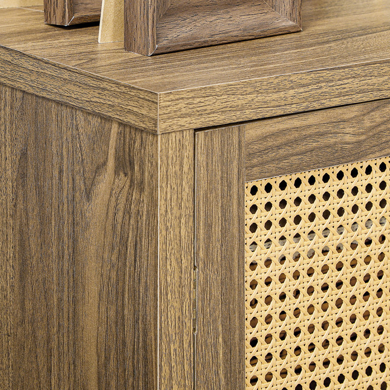 Buffet avec portes en rotin