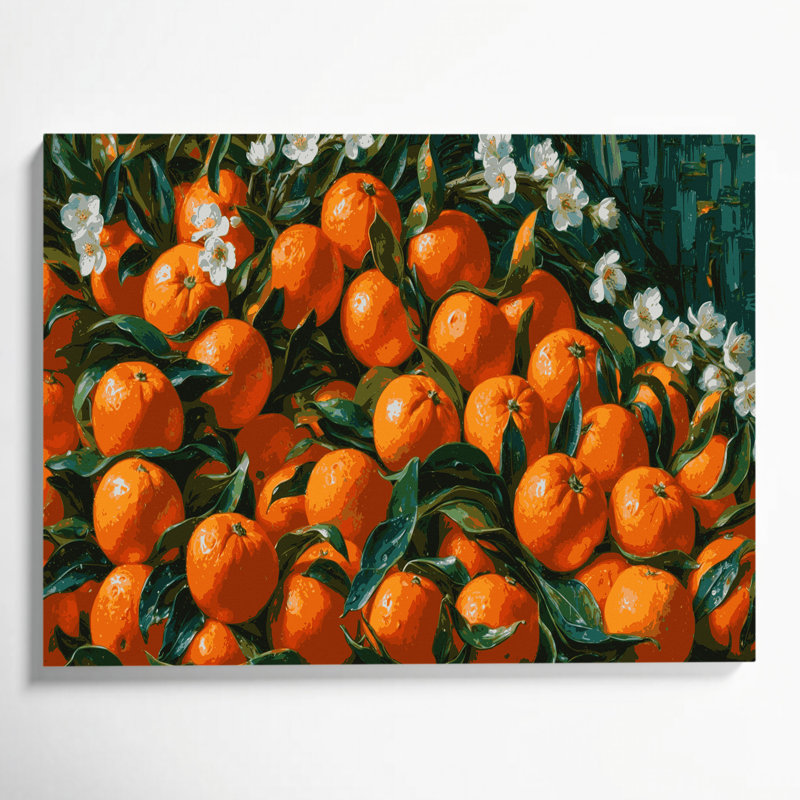 Fruit, mandarine, art mural sur toile, H 12 po x l 18 po
