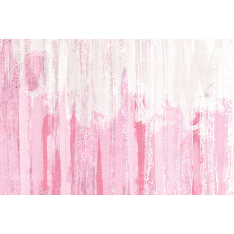Pink And White Stripes - Wrapped Canvas Painting, 20cm H x 30cm W x 3.8cm D