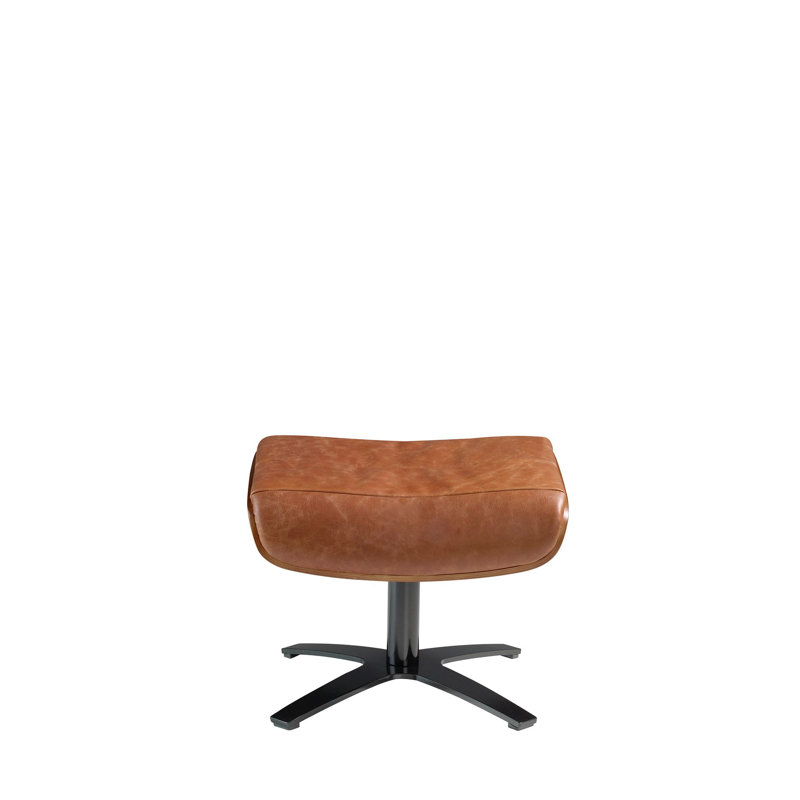 52cm Wide No Pattern Footstool Ottoman, Brown