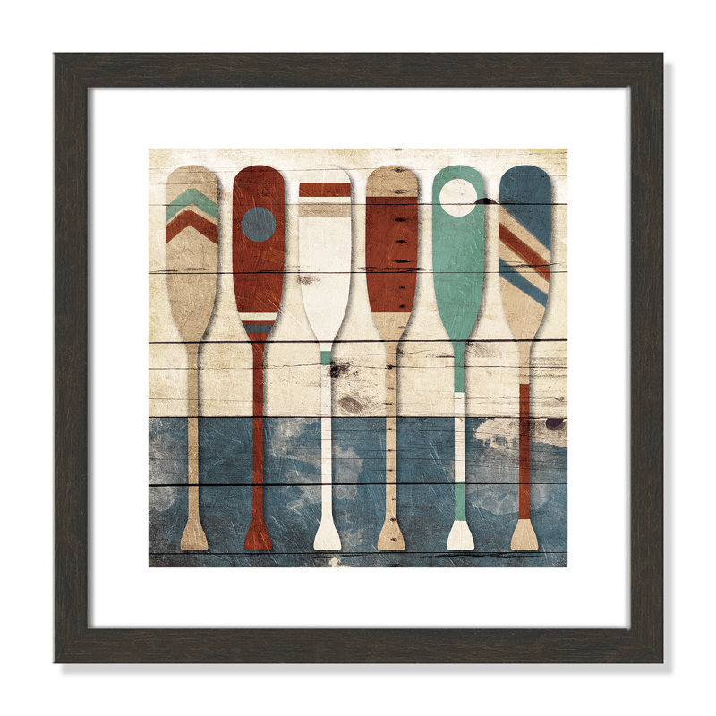 Akalya «Multi Oars», reproduction de peinture acrylique encadrée