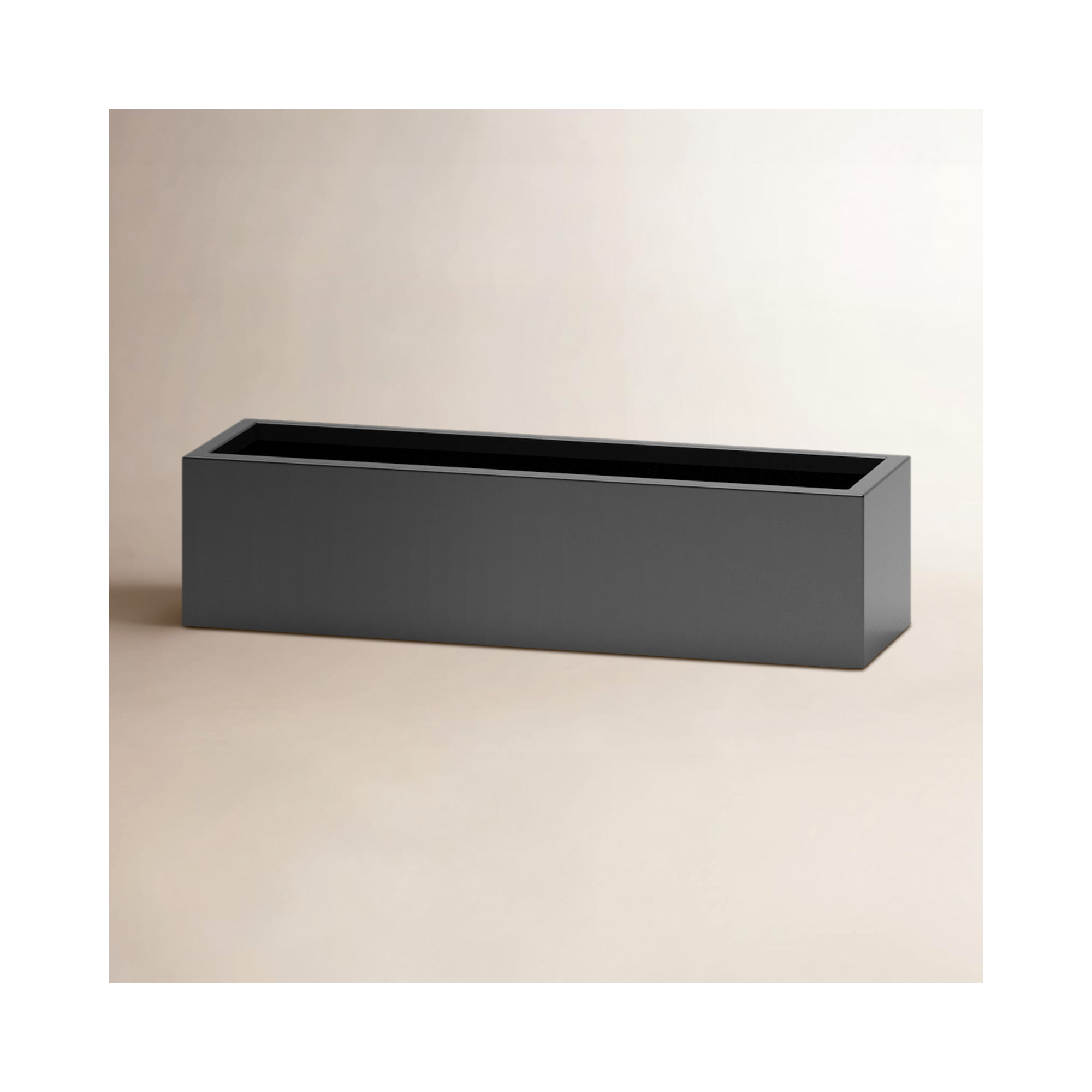 Rosann Handmade Planter Box, Black, 12" H x 48" W x 14" D