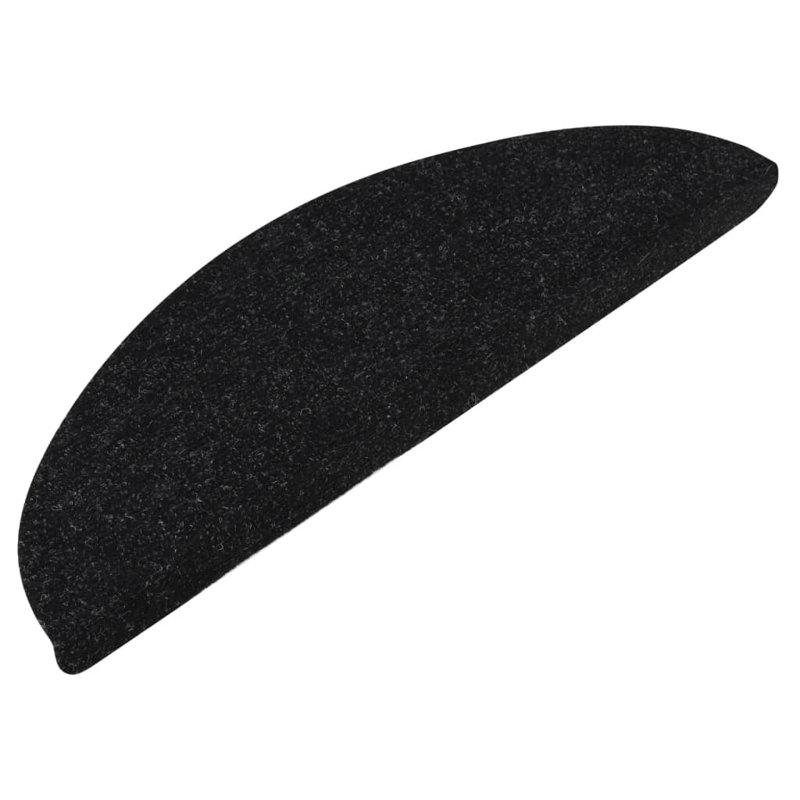 Llareli Stair Tread, Half-Round 22.5cm x 65cm, Black