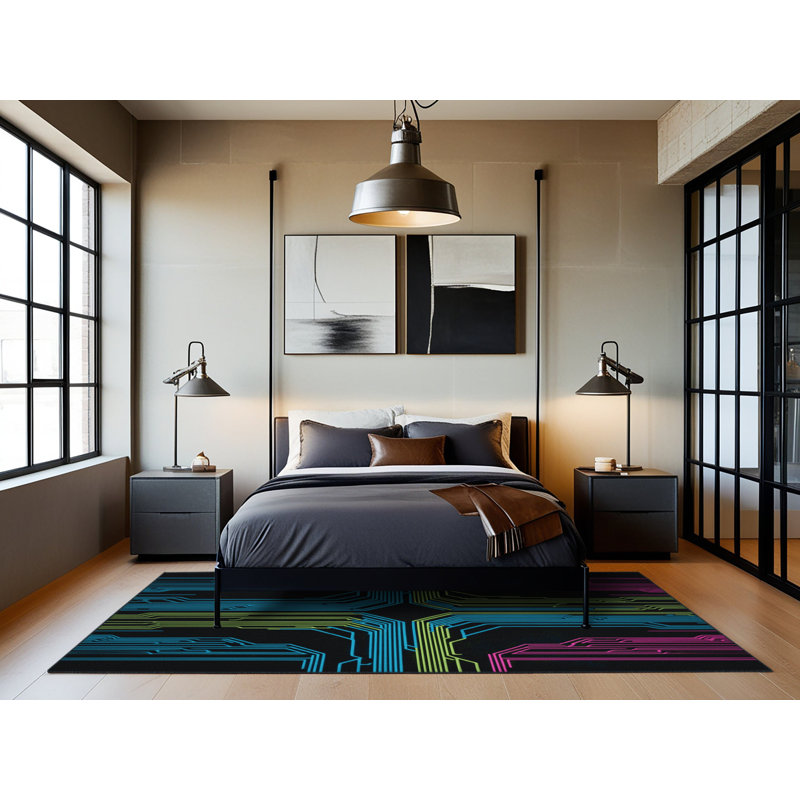 Digital Flicker Rug, Round 8'