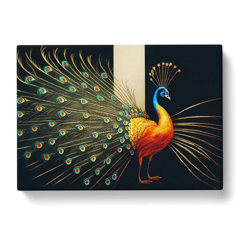 Cosmopolitan Peacock - Wrapped Canvas Painting, 35cm H x 50cm W x 3cm D