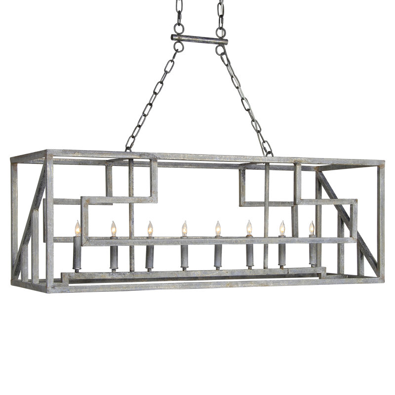 Luminaire suspendu pour îlot de cuisine 8 lumières Athens, Haute mer