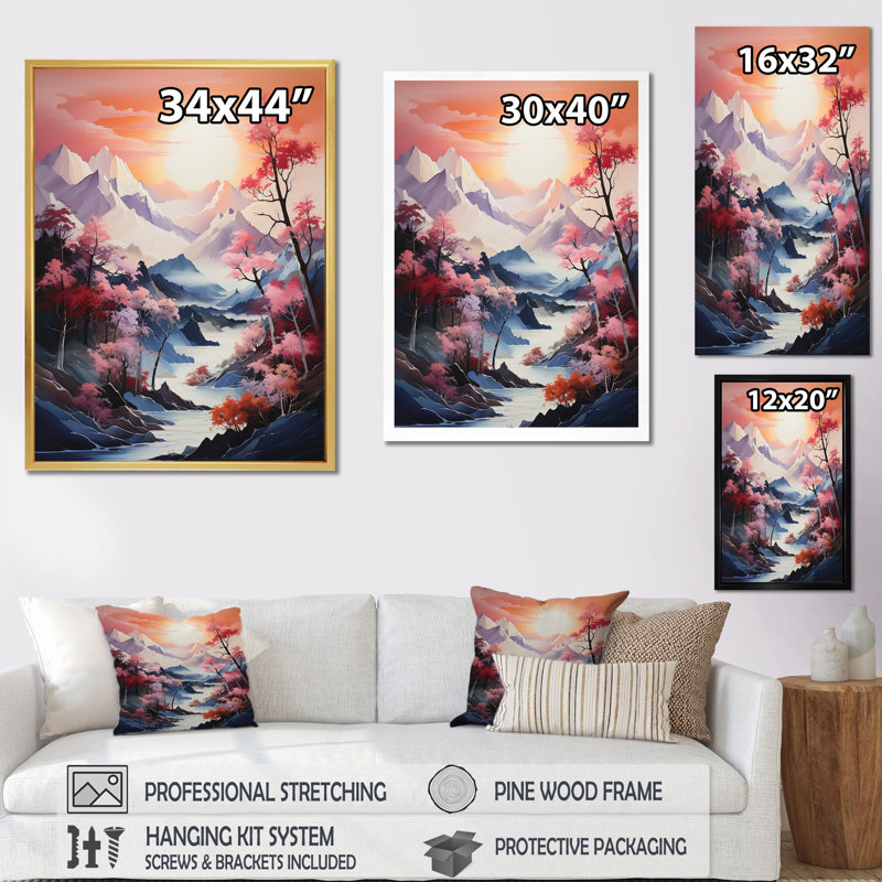 Fantasy Mountain Dreams I, Cadre flottant blanc, H 20 po x l 12 po x P 1 po