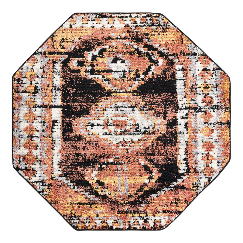 Ithalia Oriental Indoor Rug, Octagon 5'3" x 5'3"