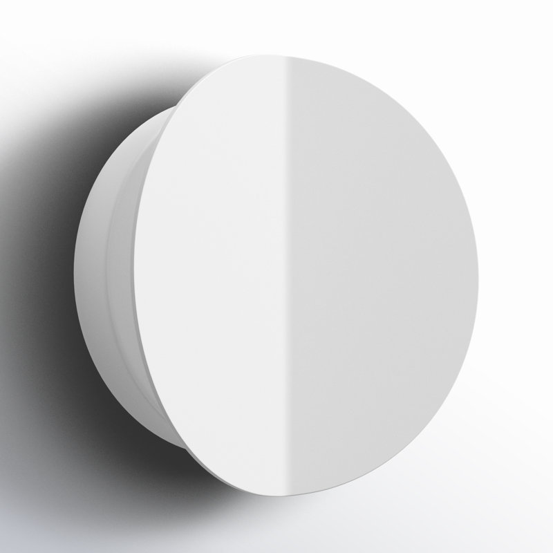 Keef Steel LED Flush Mounted Sconce, Matte White, Matte White