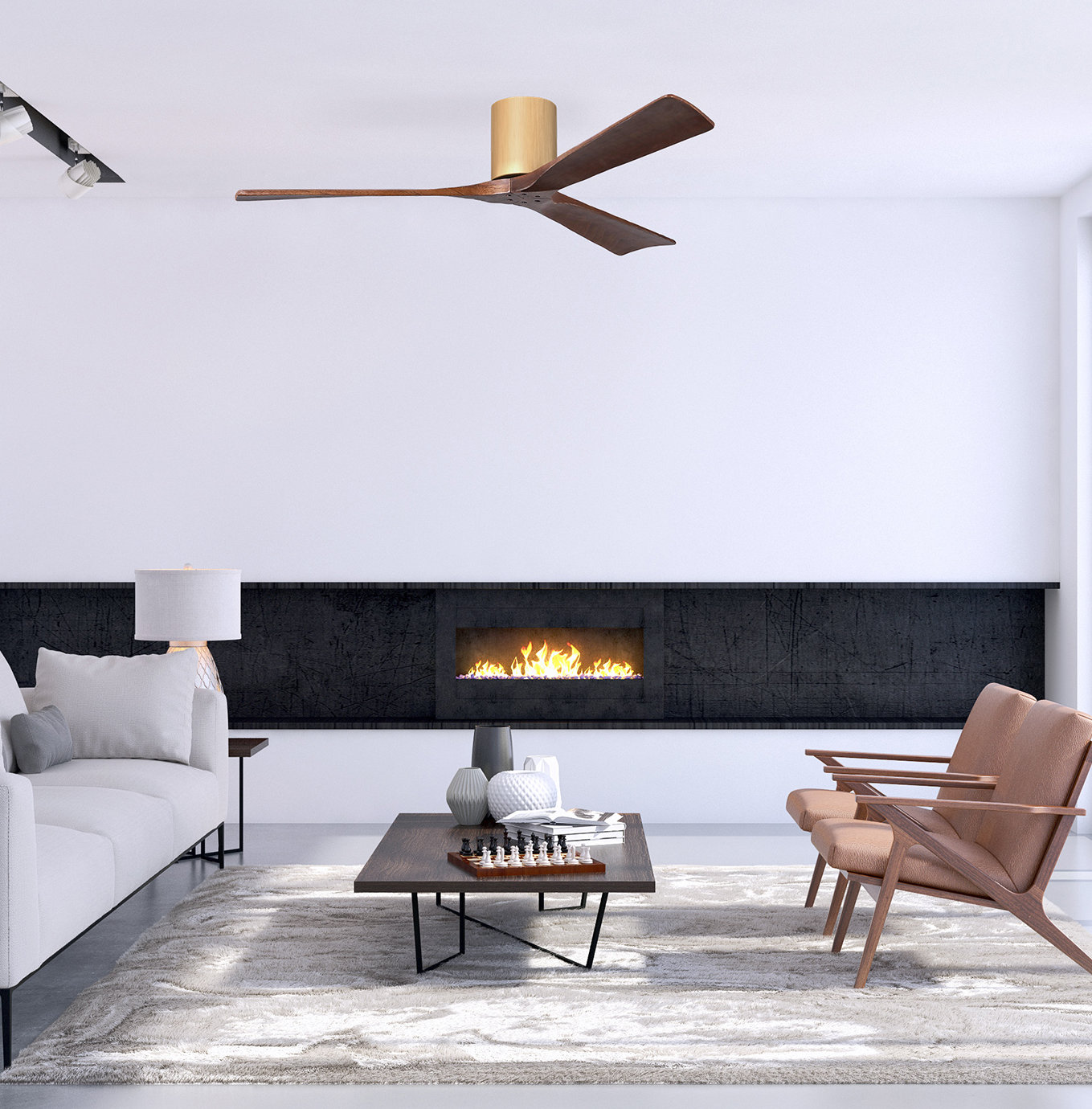 Olivier 72" Ceiling Fan, Walnut Tone, Light Maple, 60"