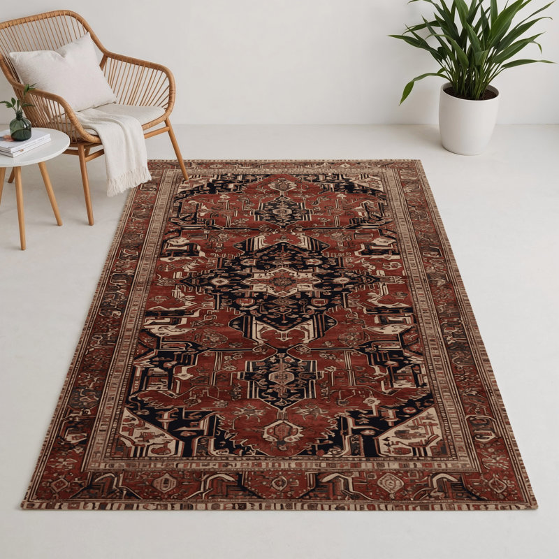 Tapis d'intérieur et d'extérieur brun Persian, Rectangulaire 3 pi x 5 pi