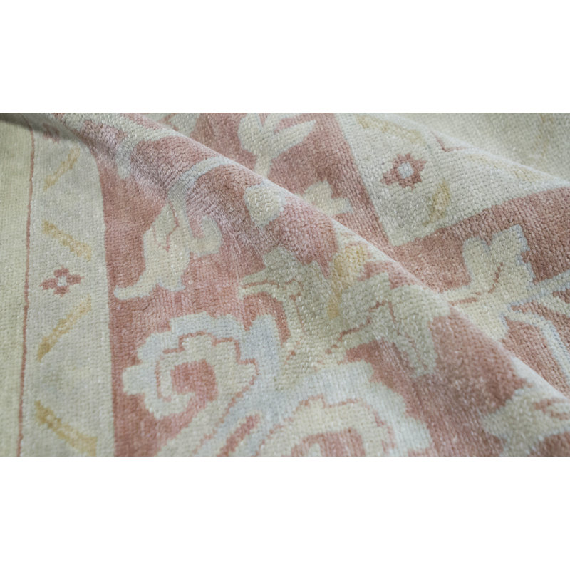 Wool Oriental Area Rug in Rust/Beige