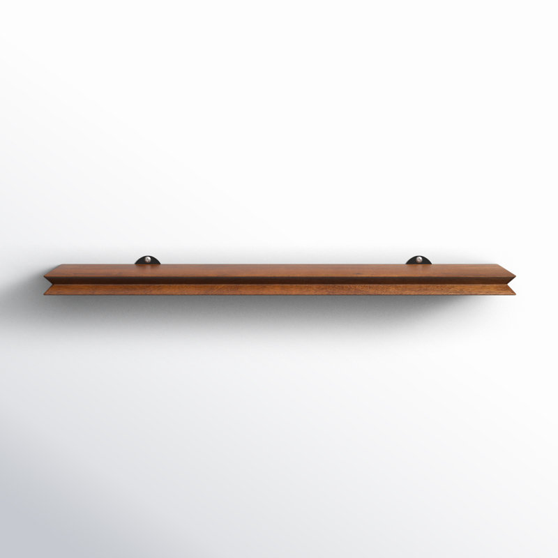 Irie Handcrafted Solid Mango Wood Floating Shelf, 1'' H x 24'' W x 6'' D, Walnut
