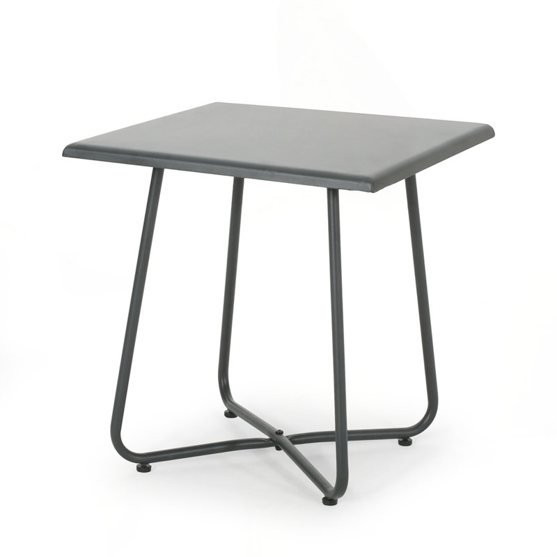 Outdoor Metal end Table, Gray