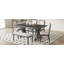 Table de salle à manger 6 pièces avec 4 chaises rembourrées et banc Farmhouse Classical-1466853305