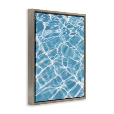 Summer Water Reflection Framed Floater Canvas Wall Art by Justine Milton
