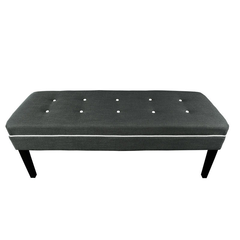 Amora Polyester Upholstered Bench, Charcoal