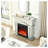 Black Electric Fireplace Insert with Mirrored Door and Crystal Accents