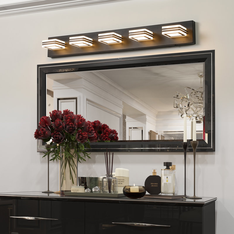 1-Lamp Black LED Dimmable Iron Vanity Light