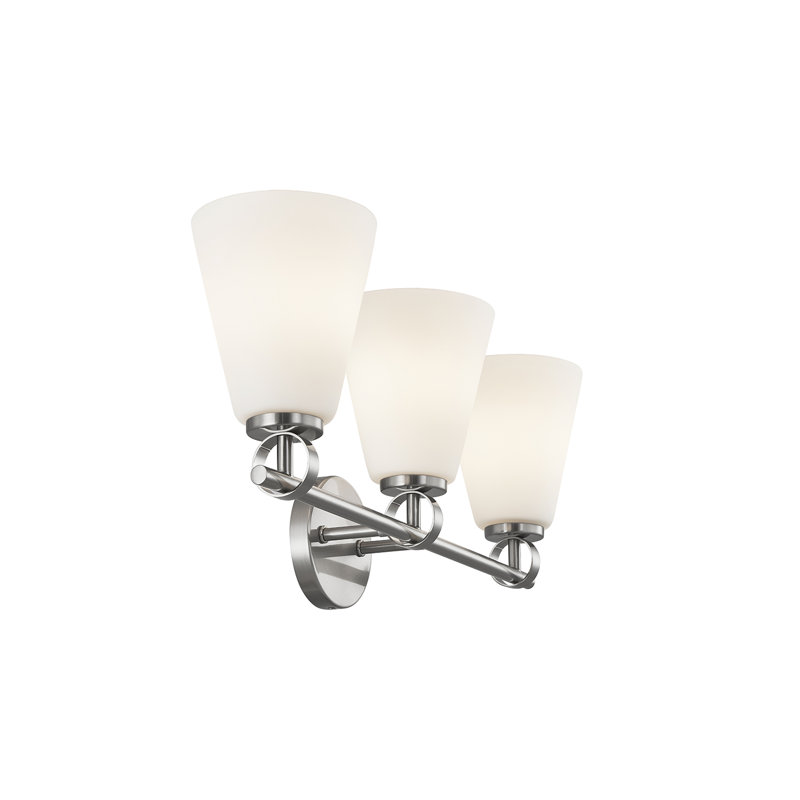 Lavabo / vasque 3 lumières Bolzano Fusion - nickel brossé Fusion, 3, Nickel brossé