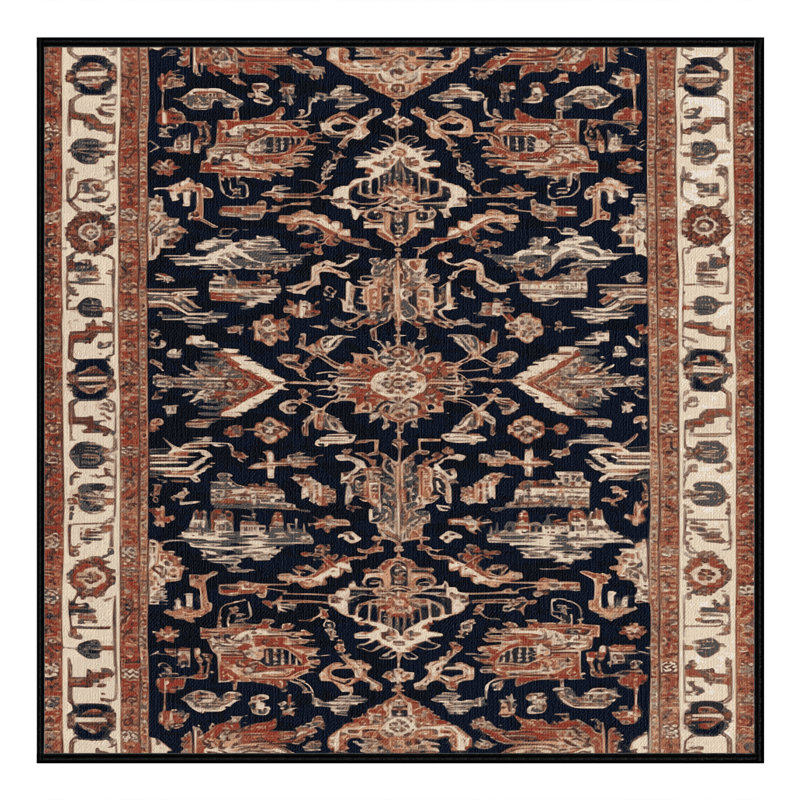 Machine Washable Turkish Brown Area Rug, Carré 6 pi