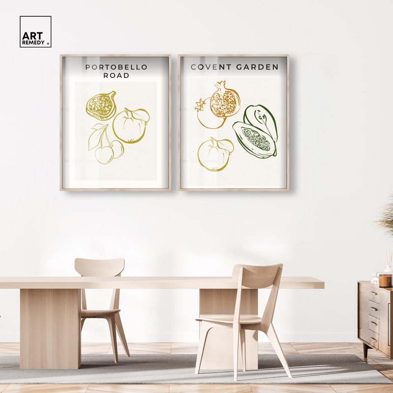 Ensemble d'art mural Serene Modern Abstraction Shadowbox, H 46 po x l 37 po, Cadre blond