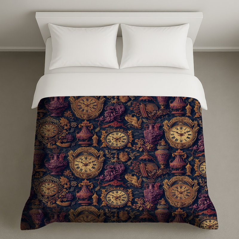 Horloges et housses de couette rétro, Queen