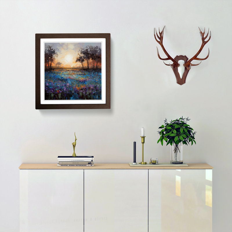 Single Picture Frame Print on Wood, Walnut
