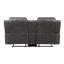 Canapé inclinable à deux places Berty, console et porte-gobelets, tissu gris-135371842