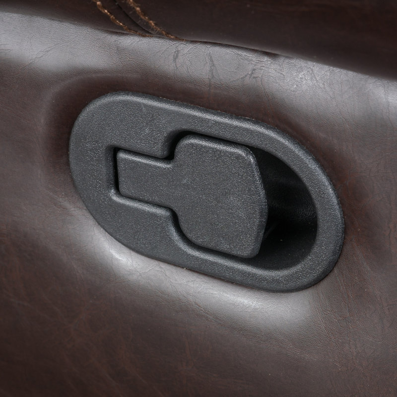 Fauteuil inclinable manuel Faulks avec garniture Ã  clous, Simili cuir brun foncé