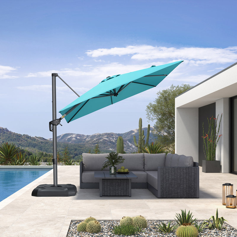 243cm Cantilever Parasol, Turquoise Blue