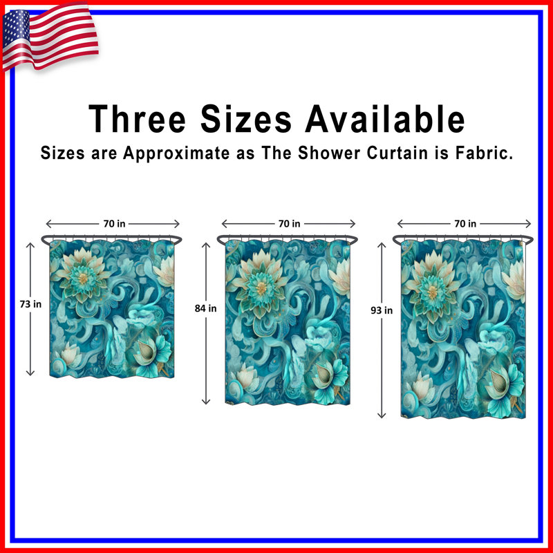 Rideau de douche floral - Bohème, 70in W x 93in H