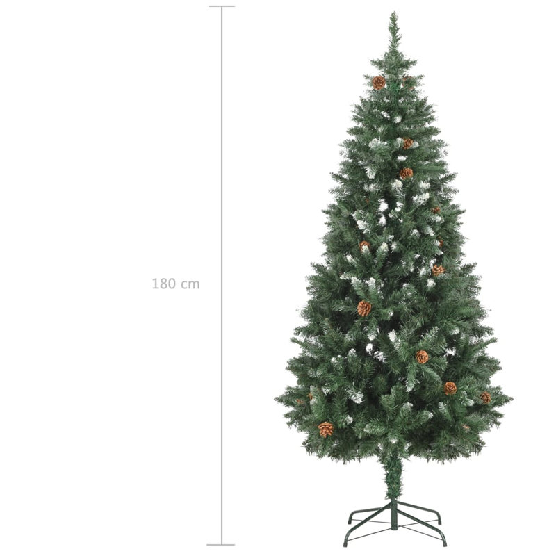 vidaXL Artificial Decor Christmas Tree with Cone Multi Sizes, 5.91ft H x 3.41ft W