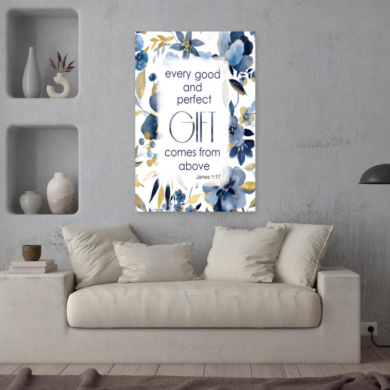 Art mural Indigo Scripture II, H 36 po x l 24 po