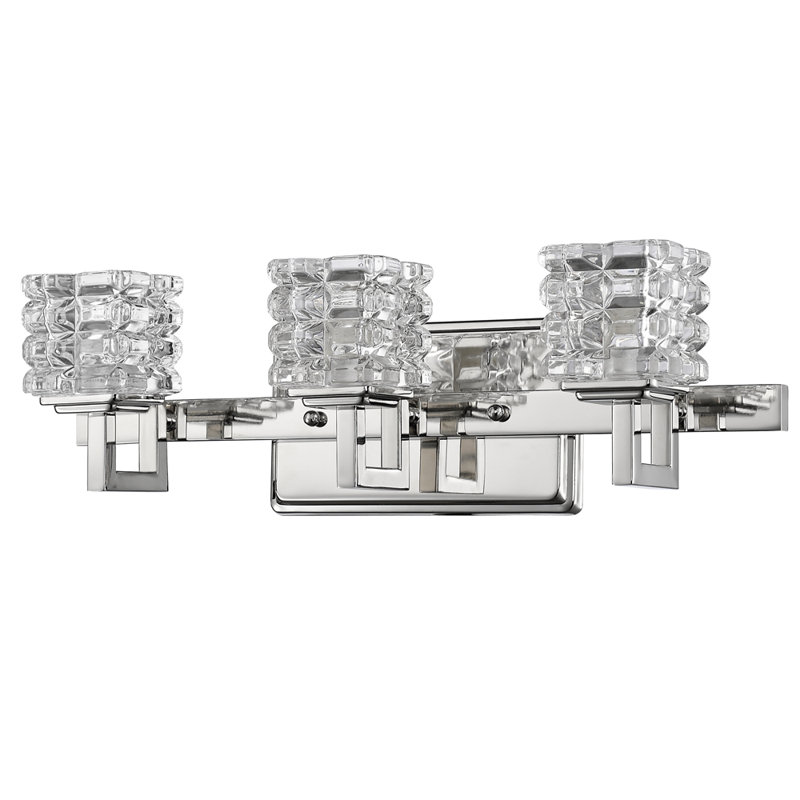 Éclairage pour meuble-lavabo à 3 lumières Keffer, Nickel poli