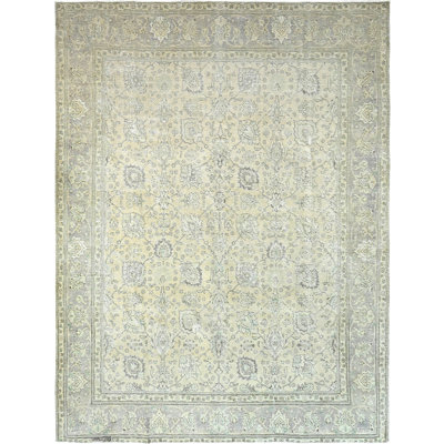 Tapis doré et argenté noué à la main de haute qualité