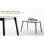 Grande table de salle à manger rectangulaire de 1,4 m avec support en métal pour la cuisine et le salon, surface en céramique blanche, rayure thermique, bord arrondi, pieds élégants, design minimaliste, base moderne à installation rapide-659591660