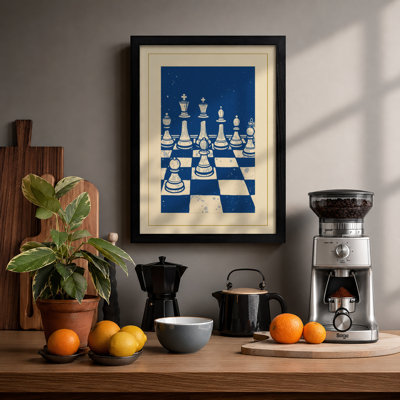 Chess Beneath Stars Vintage - Framed Print